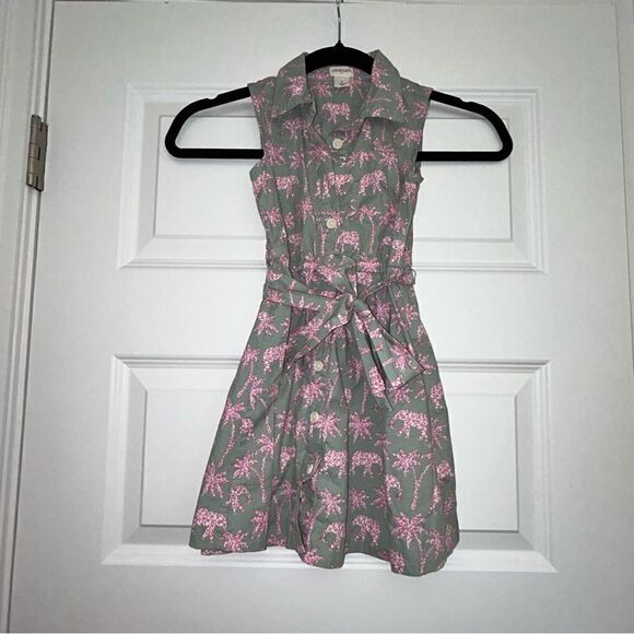 J.Crew Crewcuts Girls Elephant Print Sleeveless Shirt Dress - Picture 1 of 5